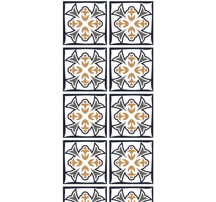 Beige és fekete portugál csempe redőnyök konyha - TenStickers