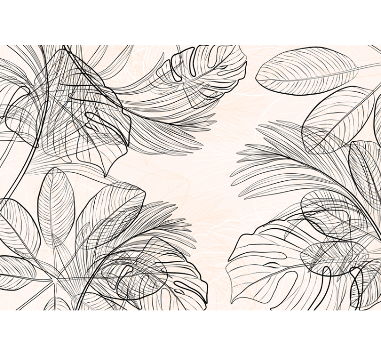 Meleg színű vékony levélformák redőnyök konyha - TenStickers