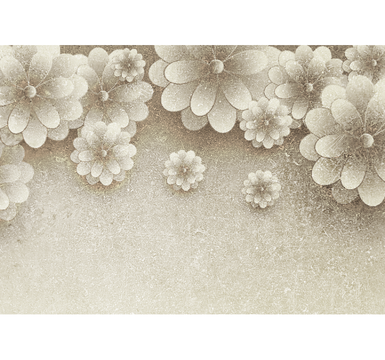 Konyhai redőnyök 3d virágmintás szürke színben - TenStickers