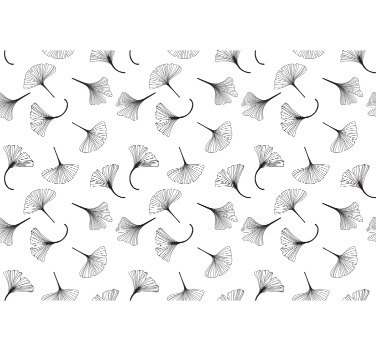 Ginkgo levelek fekete mintával redőnyök konyha - TenStickers