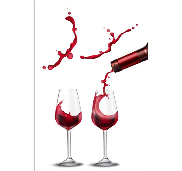 Pohár bor szórakoztató étkező Sávroló - TenStickers