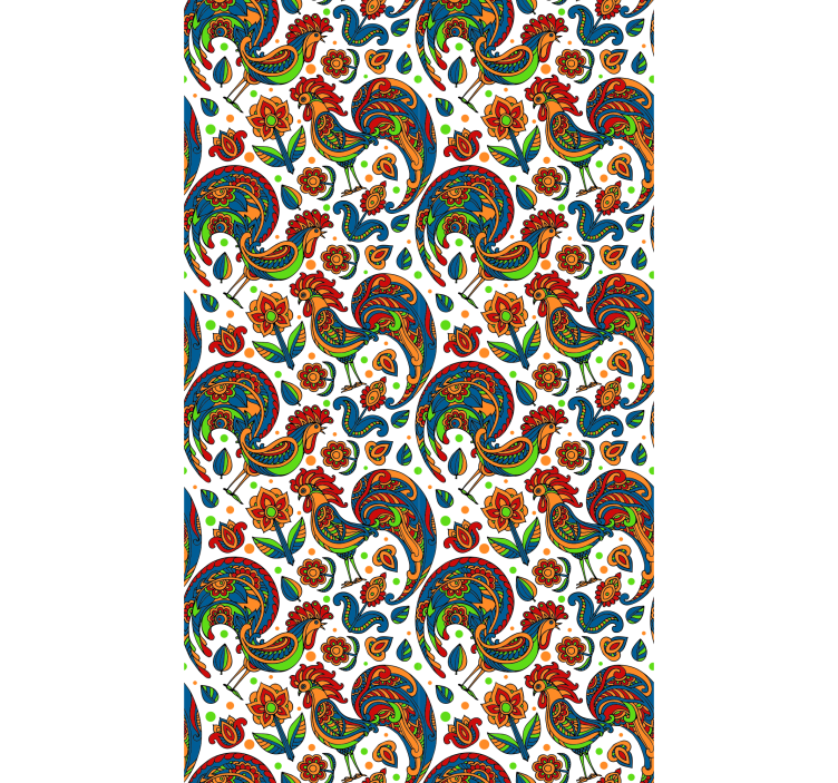 Színes csirkék és lengyel virág Sávroló - TenStickers