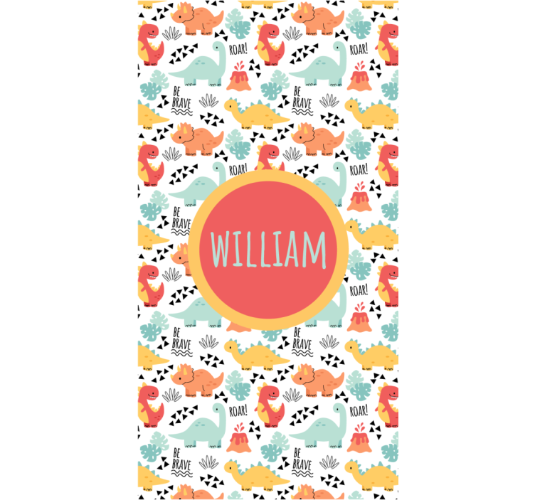 Bébi dinoszauruszok kör alakú névvel redőnyök - TenStickers