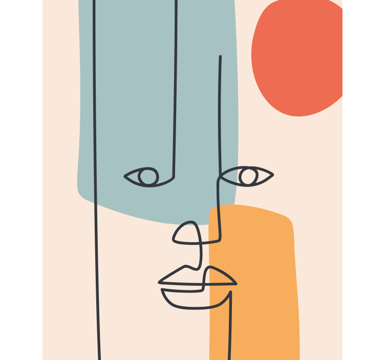 Absztrakt arc vázlat redőnyök rajzokkal - TenStickers