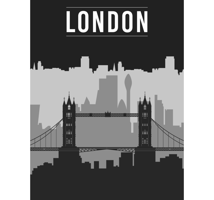 Fekete és szürke londoni skyline Rolókfestés - TenStickers