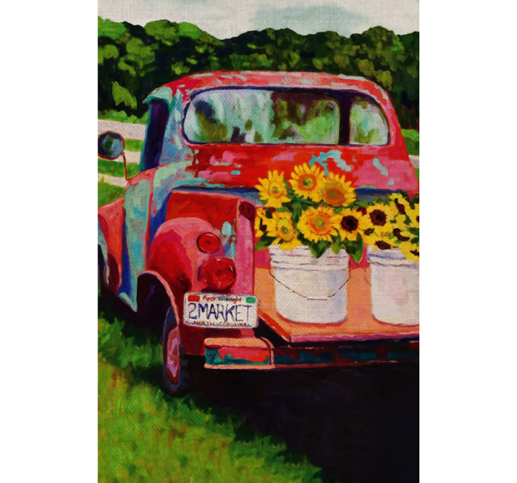 Vintage teherautó csokor Redőnyök Virágos - TenStickers