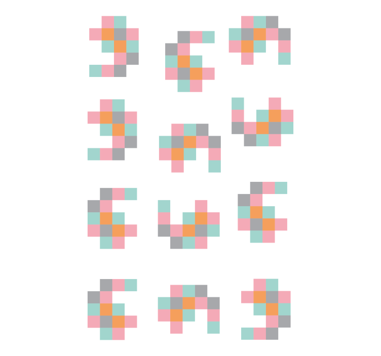 Pixeles geometriai minták Redőnyök eredeti - TenStickers