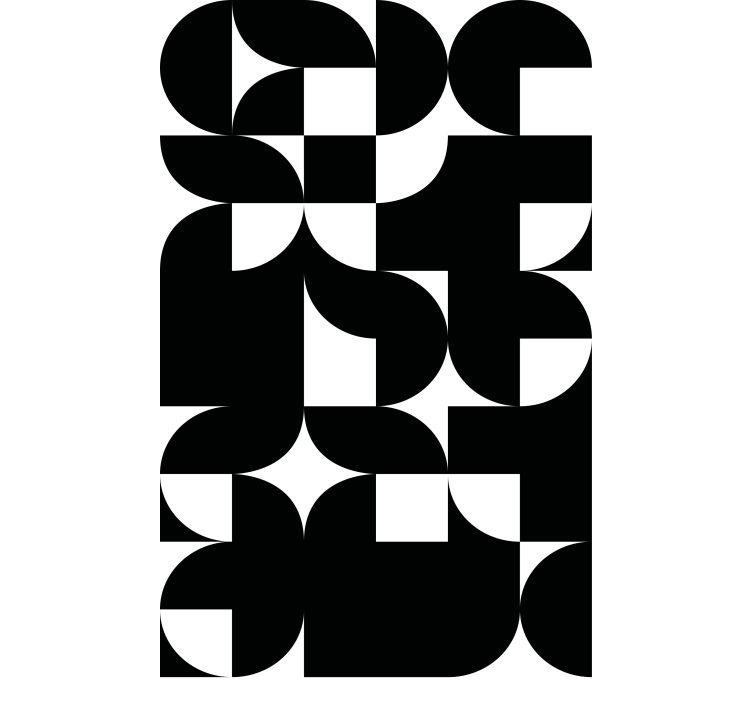 Fekete -fehér absztrakt Rolókfestmény - TenStickers