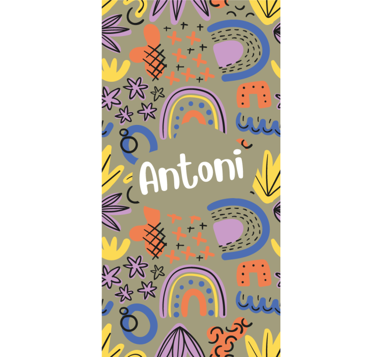 Geometrikus szivárványok névvel Redőnyök gyerekek - TenStickers