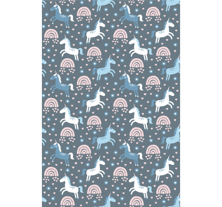 Kék egyszarvúk és szivárvány redőnyök gyerekeknek - TenStickers