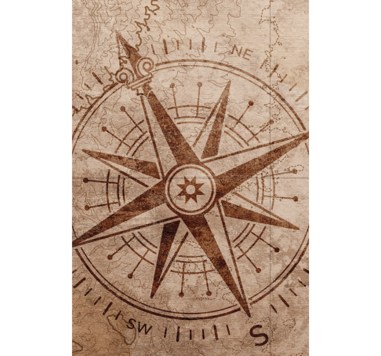 Vintage iránytű design Redőnyök Világtérkép - TenStickers