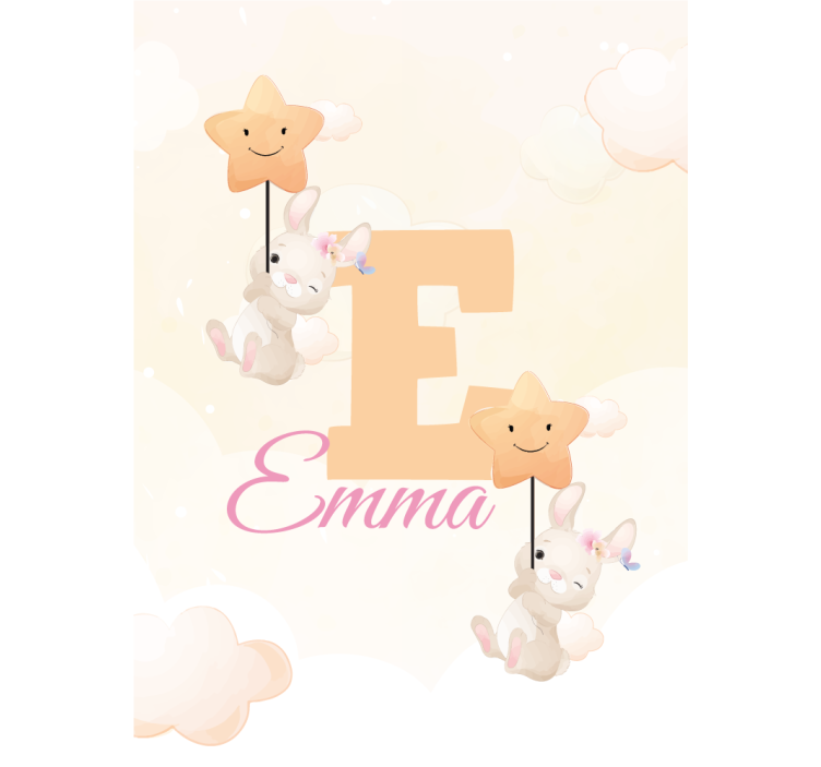 Nyuszik csillagokkal névvel Redőnyök gyerekek - TenStickers