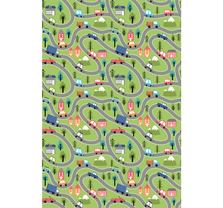 Színes jármű utakon Redőnyök gyerekek - TenStickers