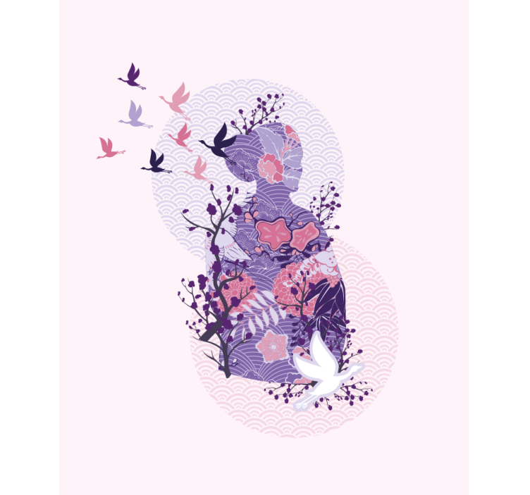 Virágos sziluett művészet Redőnyök Virágok és növények - TenStickers