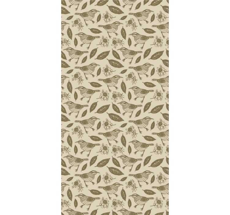 Madarak a természetben és a növények hálószoba Sávroló - TenStickers