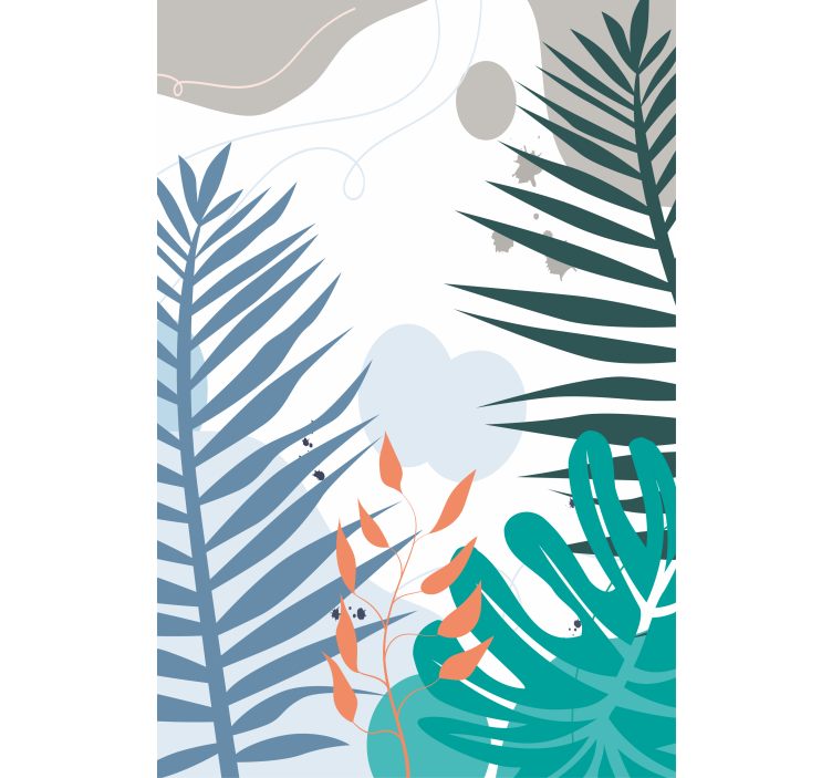 Színes trópusi levelek hálószoba Sávroló - TenStickers