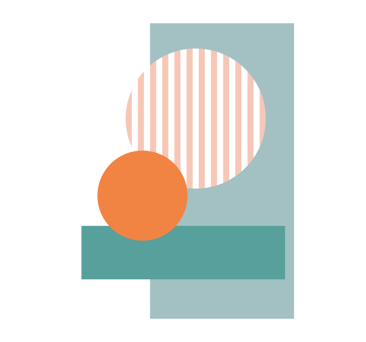 Kék absztrakt körök Redőnyök nappali - TenStickers