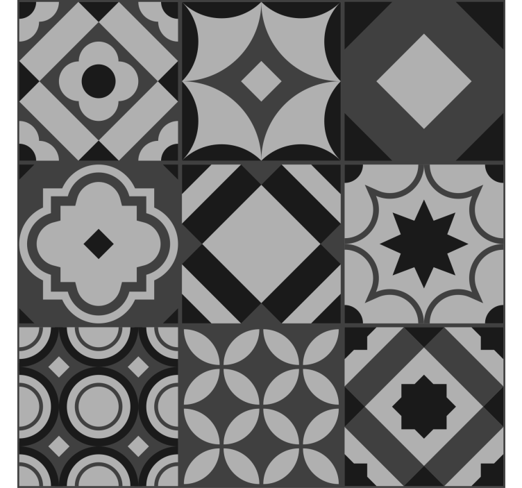 Redőnyök konyha fekete csempe - TenStickers