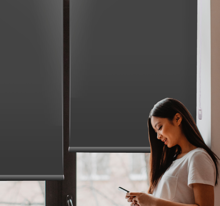 Faszén szürke sima színű elegáns Sávroló - TenStickers