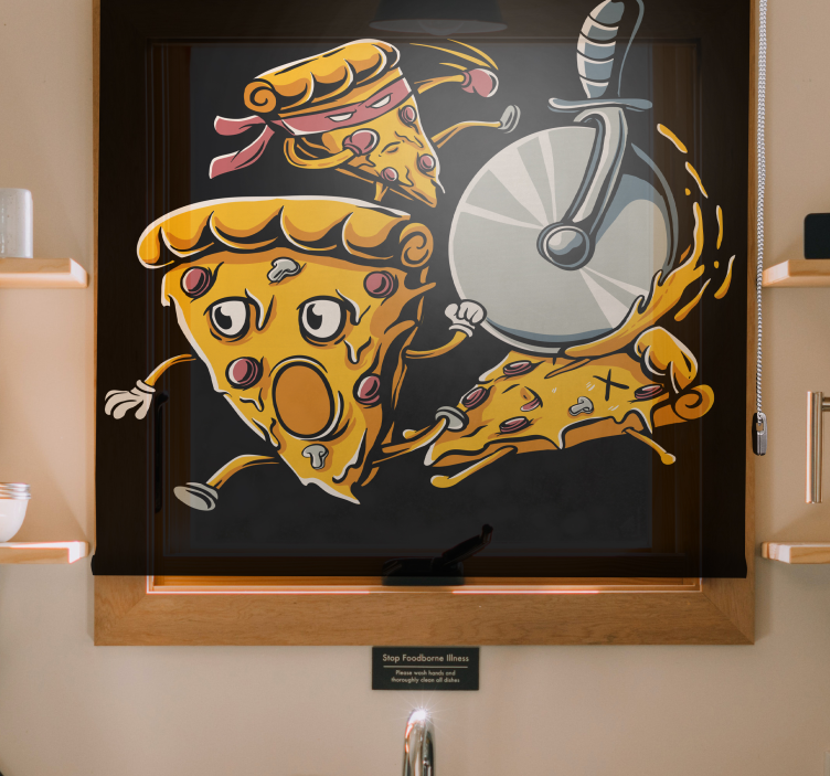 Animált pizzaszeletek Redőnyök Szórakozás - TenStickers