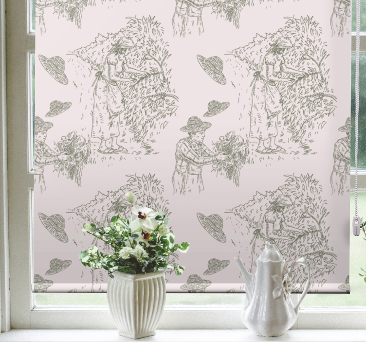 Betakarítás jelenet évjárat Redőnyök elegáns - TenStickers