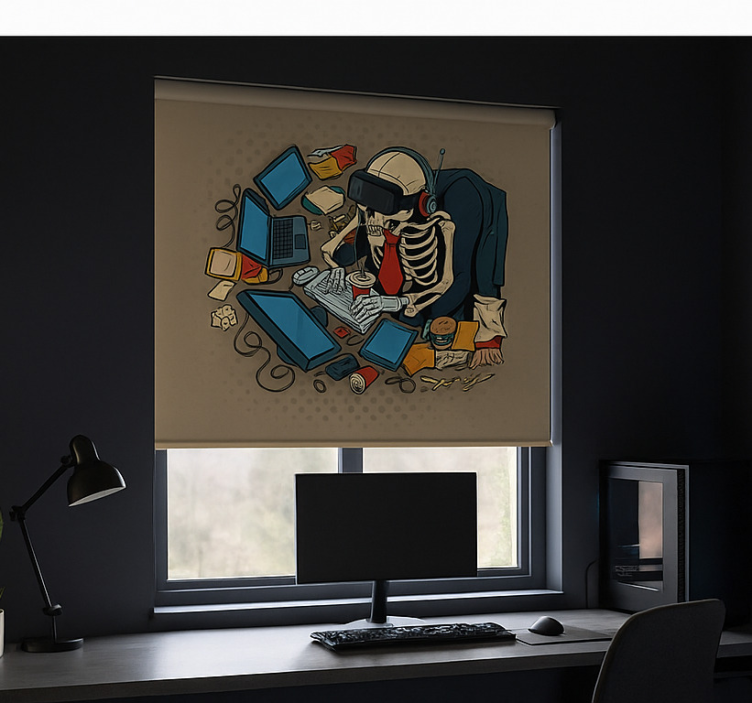 Csontváz retró játékos Redőnyök kockafej - TenStickers