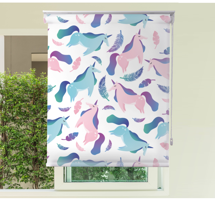 Egyszarvúak és tollak Redőnyök gyerekek - TenStickers