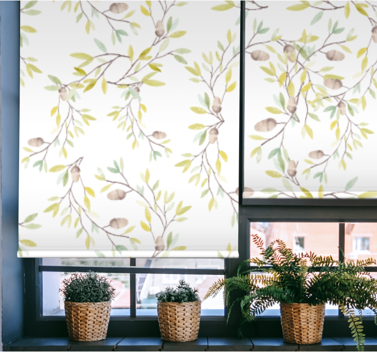 Eredeti akvarell zöld levelek fürdőszoba Sávroló - TenStickers