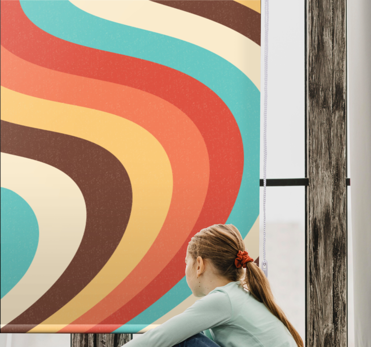 ívelt retro hullámok Redőnyök több évjáratú - TenStickers