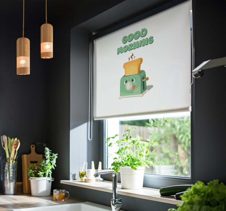 Jó reggelt kenyérpirítóval Redőnyök konyha - TenStickers