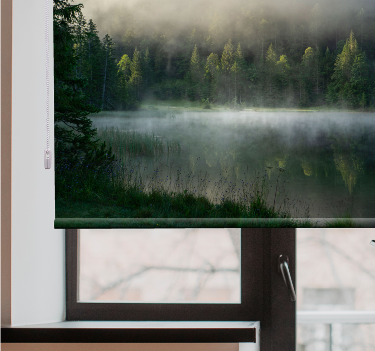 Ködös erdő tükörképe redőnyök fák - TenStickers