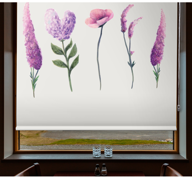 Lila virág rajzok virágRolók - TenStickers