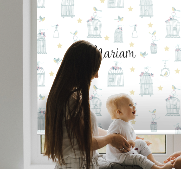 Névvel ellátott madárkalitkák Redőnyök óvoda - TenStickers