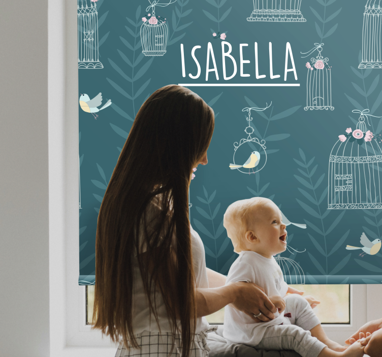 Kék madárkalitkák névvel Redőnyök gyerekek - TenStickers