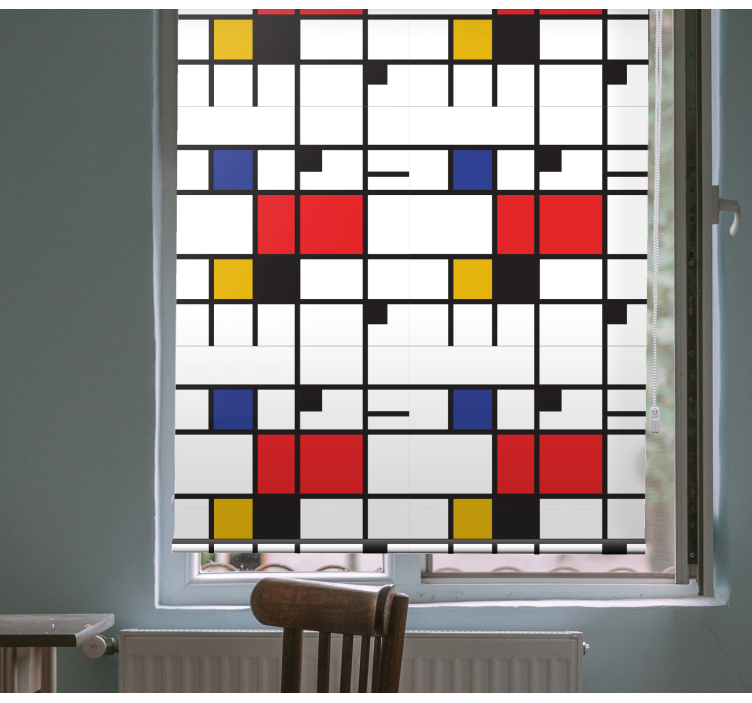 Mondrian geometriai művészet Rolókfestmény - TenStickers