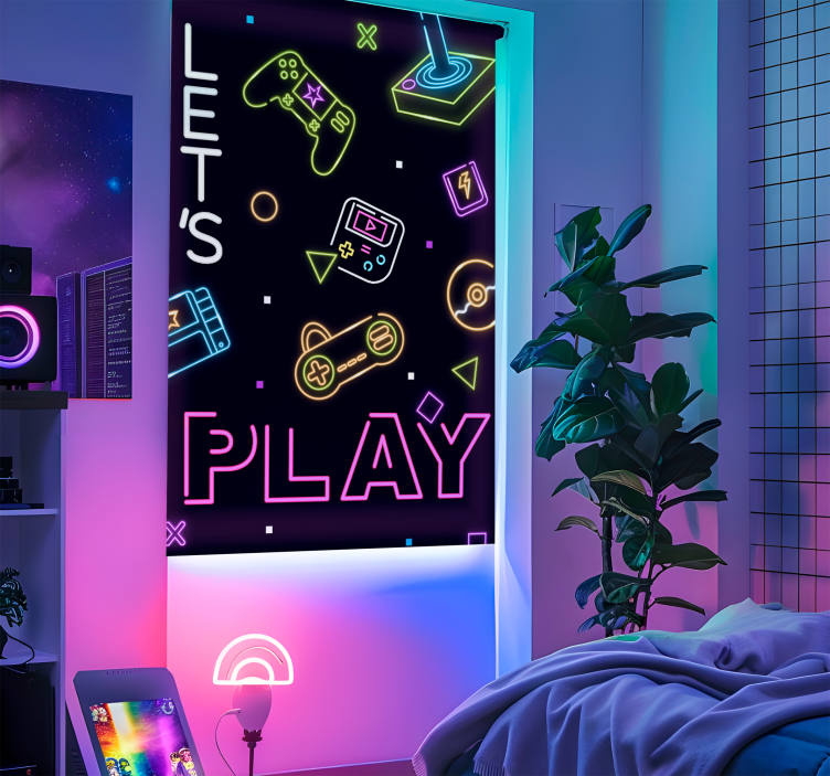 Neon kontrollok Redőnyök kockafej - TenStickers