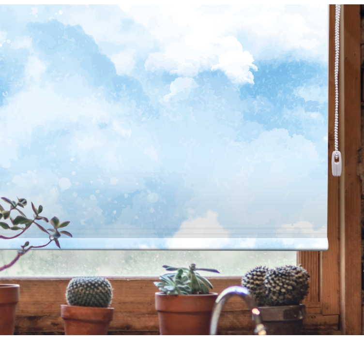 Puha kék dizájn Redőnyök felhők - TenStickers