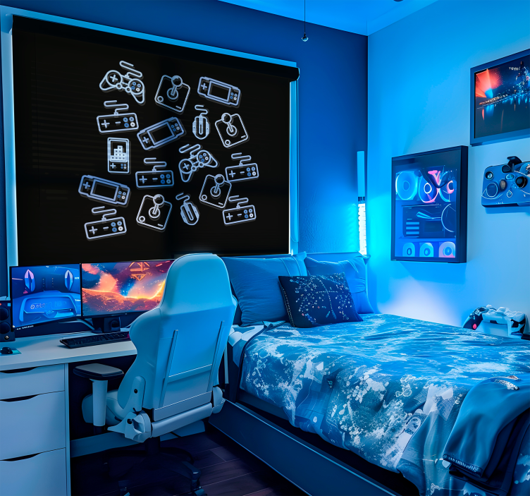 Redőnyök kockafej kék vezérlők - TenStickers