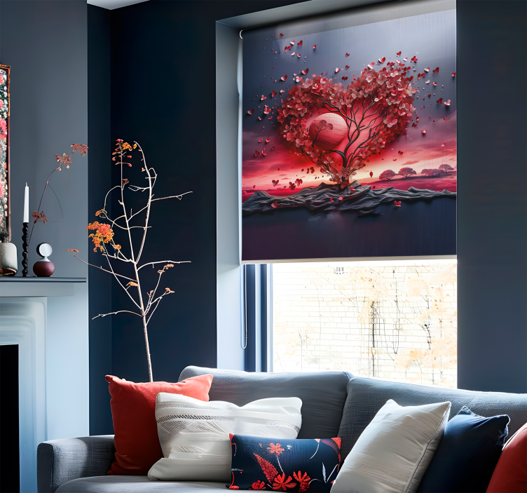 Redőnyök romantikus szívfa - TenStickers