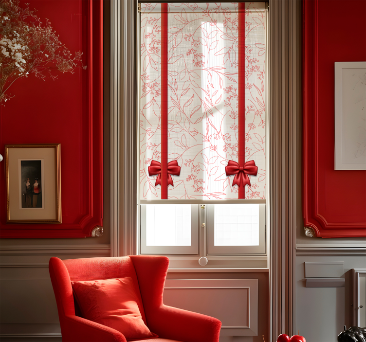 Redőnyök romantikus virágmintás nyakkendőkkel - TenStickers