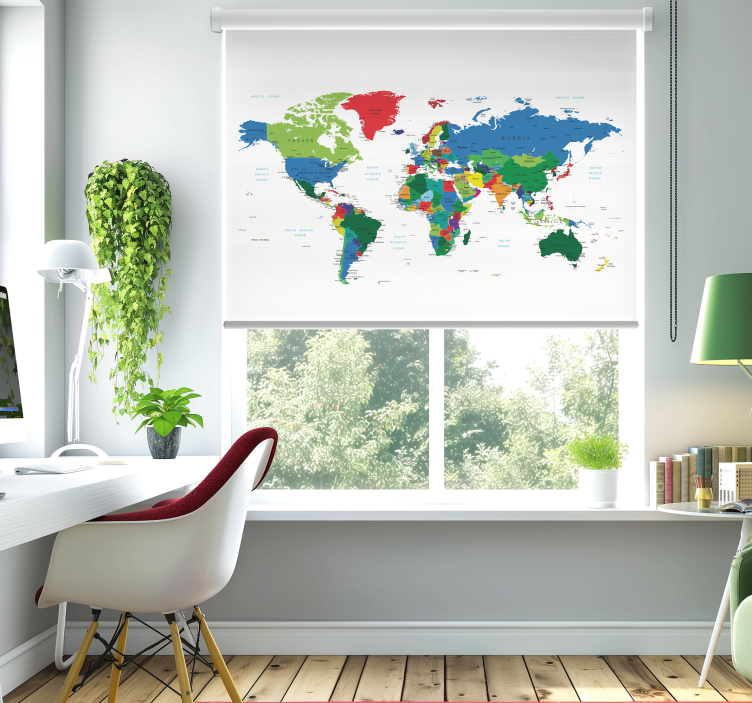 Redőnyök Világtérkép politikai térképészet - TenStickers