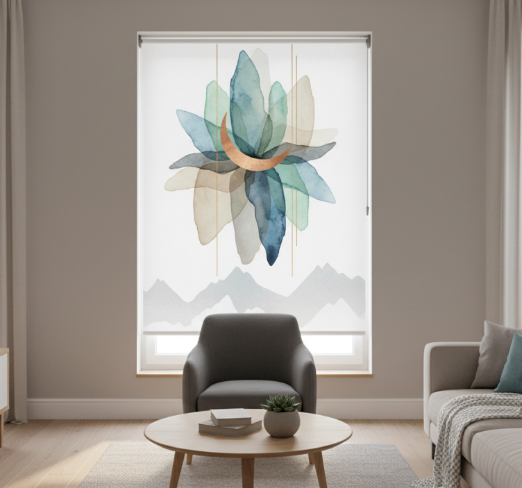 Skandináv redőnyök - absztrakt színes hegyvidék - TenStickers