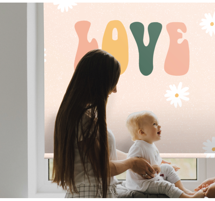 Szerelem virágmintás Redőnyök szöveggel - TenStickers