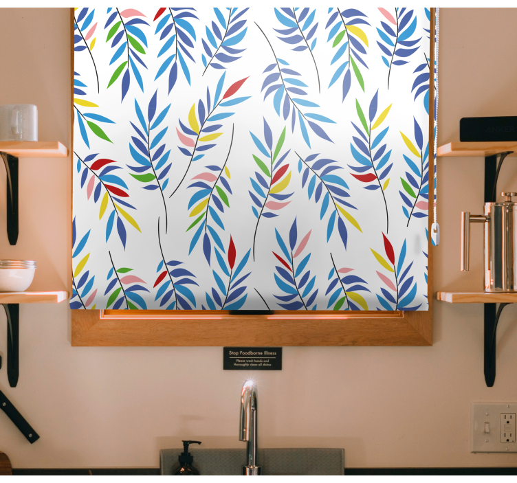 Színes leveles minta Redőnyök Virágok és növények - TenStickers