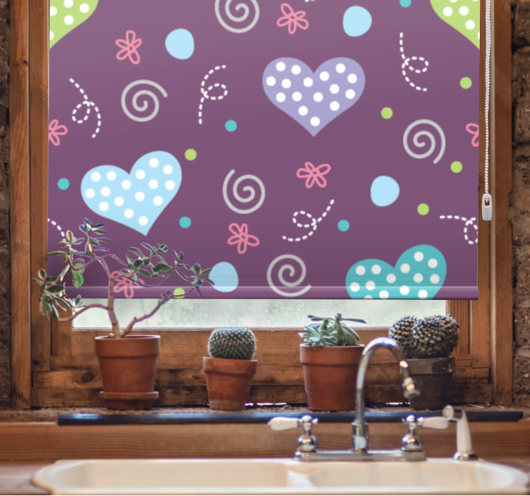 Színes szív minták Redőnyök romantikus - TenStickers