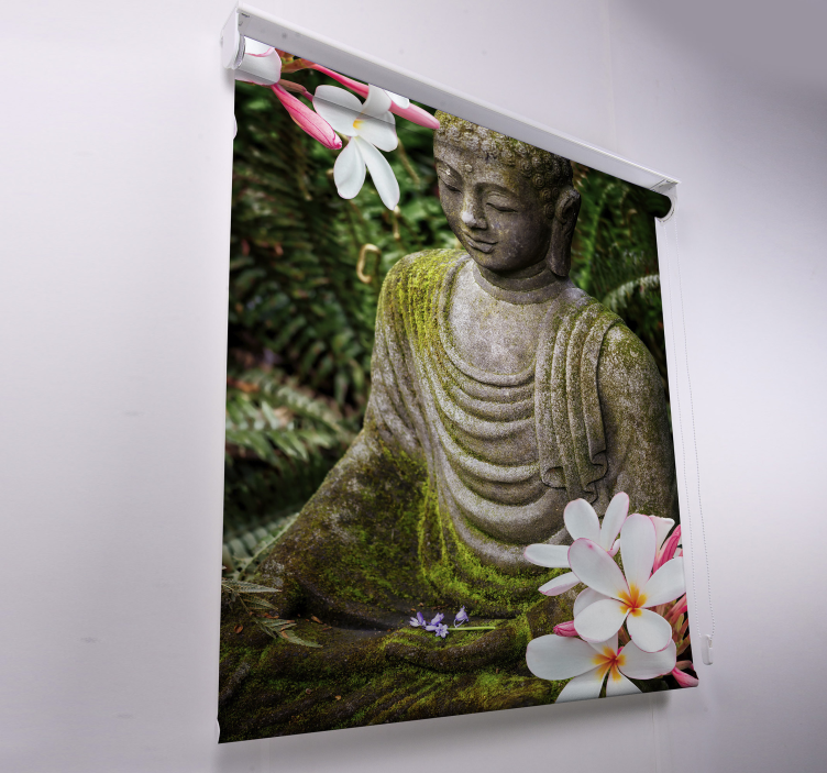 Virágos zöld buddha zen Rolók - TenStickers