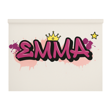 Rózsaszín egyedi graffiti Redőnyök gyerekek - TenStickers