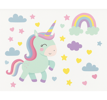 Színes unikornis design Redőnyök gyerekek - TenStickers