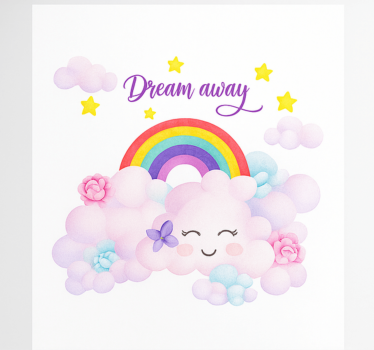 Rózsaszín felhők és szivárvány Redőnyök gyerekek - TenStickers