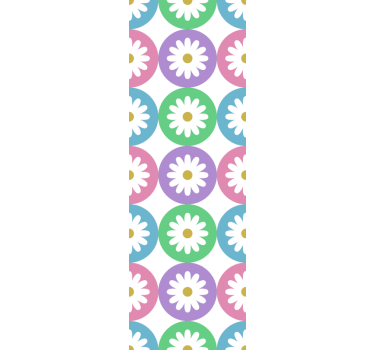 Kamrai redőnyök - margarétás mintás körök - TenStickers